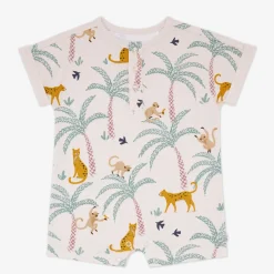 Bamboo Baby Clothes|Rompers<Little Sleepies Dolman Henley Romper Wild Escape