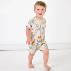 Bamboo Baby Clothes|Rompers<Little Sleepies Dolman Henley Romper Wild Escape