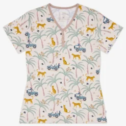 Mommy & Me|Mommy & Me<Little Sleepies Women's Short Sleeve Pajama Top Wild Escape
