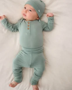 The Newborn Shop|The Newborn Shop<Little Sleepies Henley Bodysuit Willow