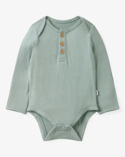 The Newborn Shop|The Newborn Shop<Little Sleepies Henley Bodysuit Willow