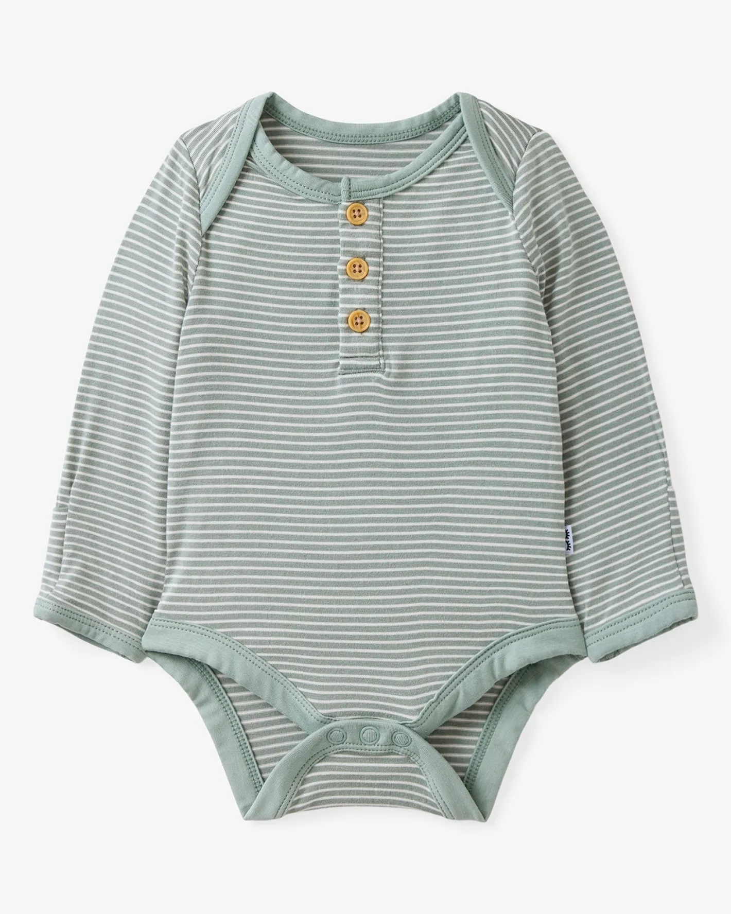 The Newborn Shop|The Newborn Shop<Little Sleepies Henley Bodysuit Willow Stripe