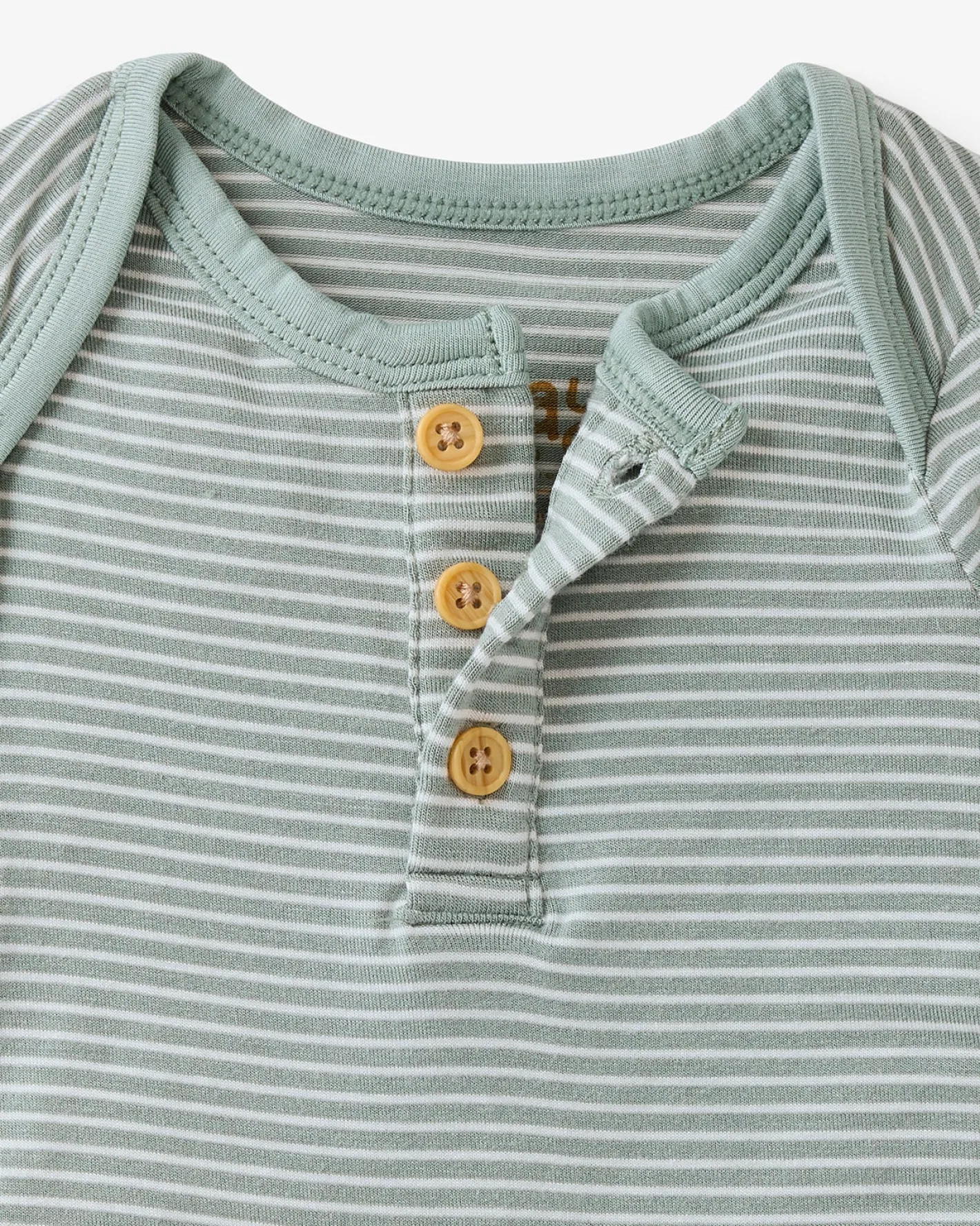 The Newborn Shop|The Newborn Shop<Little Sleepies Henley Bodysuit Willow Stripe